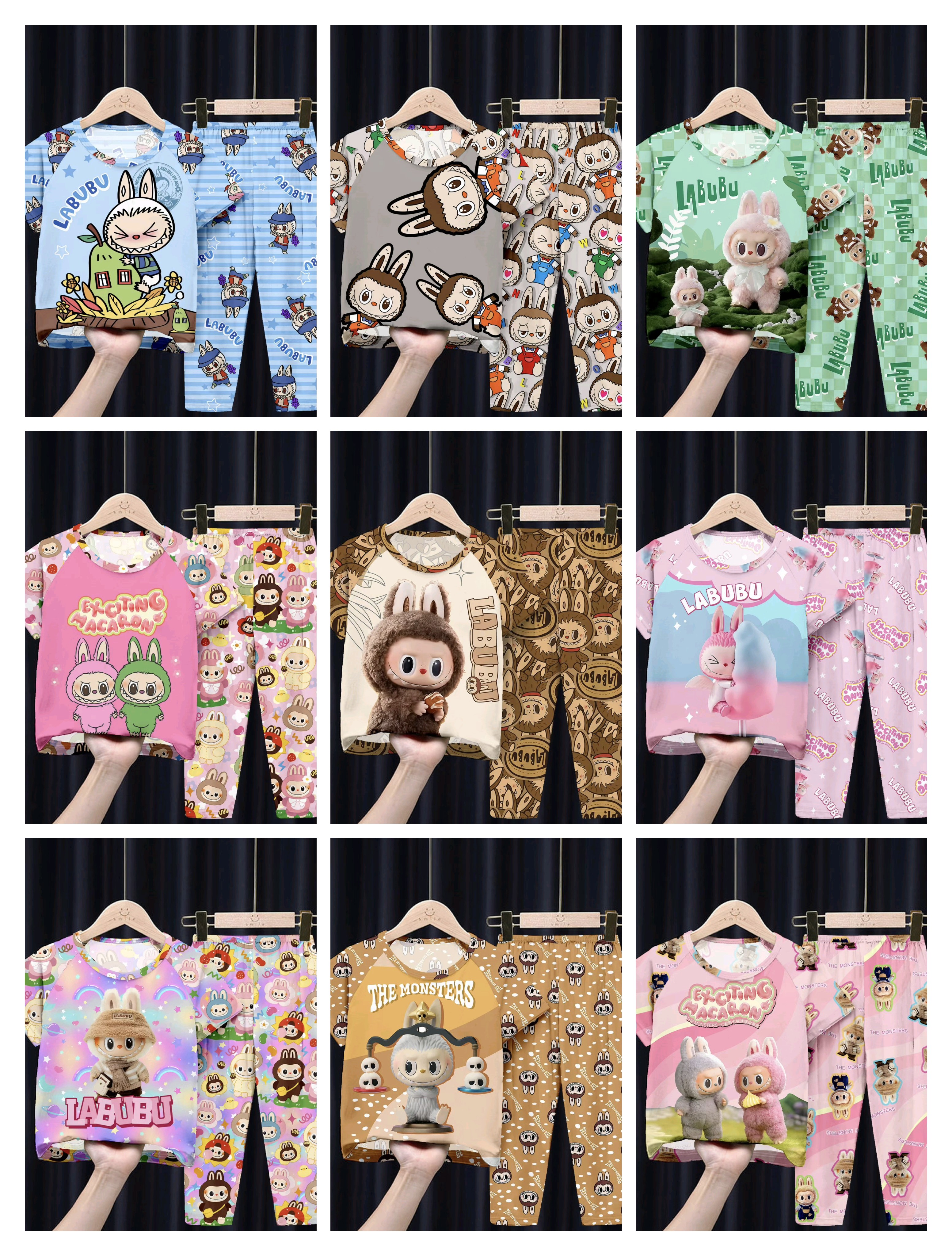 Pijama Temática Niños y Niñas (LABUBU) (2 pcs) Talla 8-18